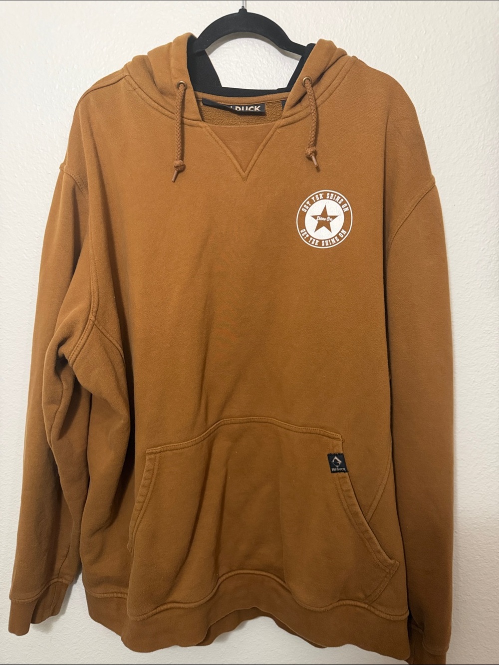 Hooded Pullover Sweatshirt - DriDuck - Get yer shine on cognac/caramel brown